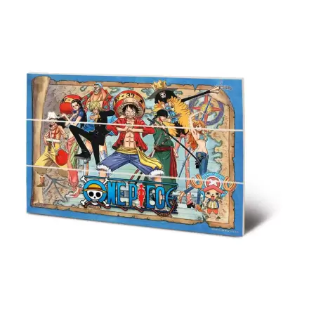 One Piece Straw Hat Pirates Map fa fali dekoráció 20 x 30 cm termékfotó