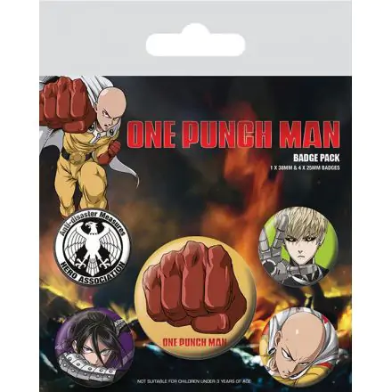 One Punch Man Destructive kitűző csomag (5 darab) termékfotója