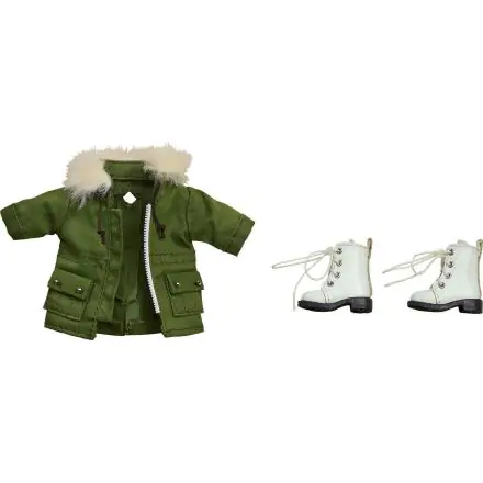 Original Character Parts for Nendoroid Doll figures Warm Clothing Set: Boots & Mod Coat (Khaki Green) termékfotó