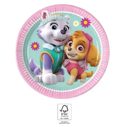 Paw Patrol Skye and Everest, Mancs Őrjárat papírtányér 8 db-os 19,5 cm FSC termékfotó