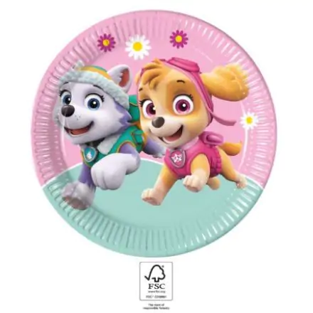 Paw Patrol Skye and Everest, Mancs Őrjárat papírtányér 8 db-os 23 cm FSC termékfotó