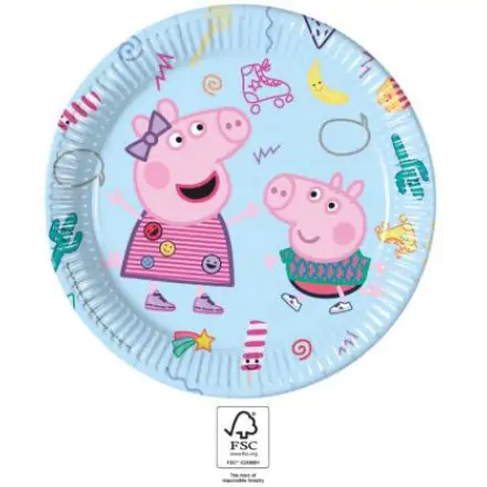 Pepa Pig Messy Play, Peppa malac papírtányér 8 db-os 23 cm FSC termékfotó