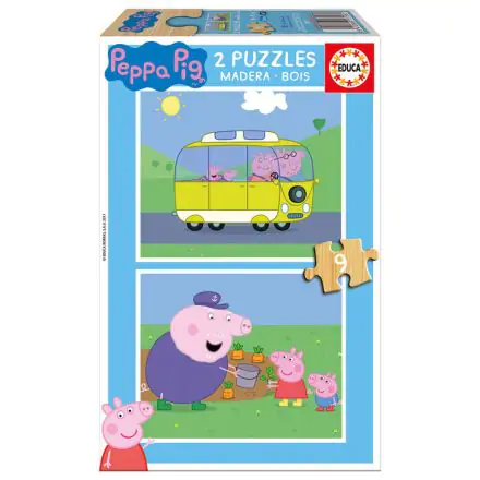 Peppa Pig fa puzzle 2x9db-os termékfotó