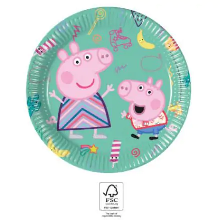 Peppa Pig Next Generation, Peppa malac papírtányér 8 db-os 20 cm FSC termékfotó