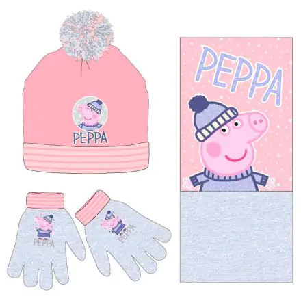 Peppa Pig téli csomag körsál sapka kesztyű termékfotó