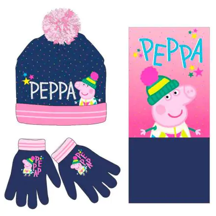 Peppa Pig téli csomag körsál sapka kesztyű termékfotó