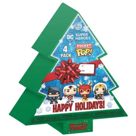 Pocket Funko POP pack DC Comics Tree Holiday Exkluzív 4 db-os figura csomag termékfotója