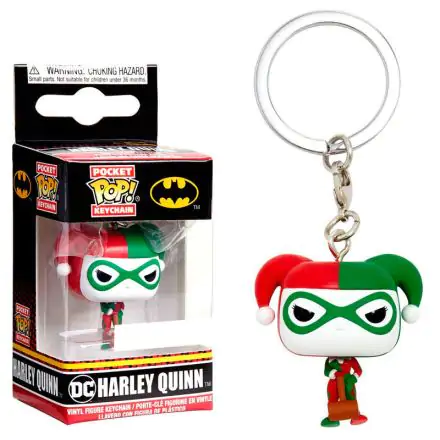 Funko Pocket POP kulcstartó DC Comics Harley Quinn ünnepi exkluzív kiadás termékfotó