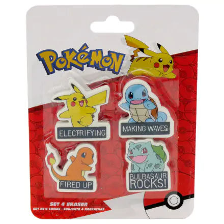 Pokemon 4 db-os radír csomag termékfotó