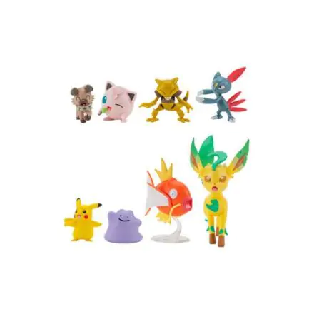 Pokémon Battle Female Pikachu, Jigglypuff, Rockruff, Sneasel, Abra, Ditto, Leafeon, Magikarp 8 db-os figura csomag termékfotó