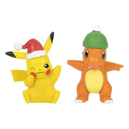 Pokémon Battle figura Pack Holiday Edition: Pikachu & Charmander 5 cm-es Mini figura csomag termékfotó