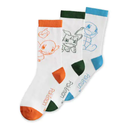 Pokemon Charmander, Bulbasaur, Squirtle zokni csomag 39-42 termékfotó