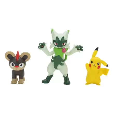 Pokémon First Partner Battle 3 db-os figura csomag Litleo, Pikachu & Floragato termékfotó