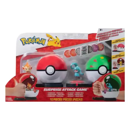Pokémon Surprise Attack Game Chimchar with Poké Ball vs. Wynaut with Friend Ball termékfotó