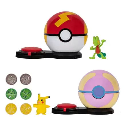 Pokémon Surprise Attack Game Pikachu (female) with Fast Ball vs. Treecko with Heal Ball termékfotó