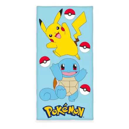 Pokemon Velour Pikachu & Squirtle törölköző 75 x 150 cm termékfotója