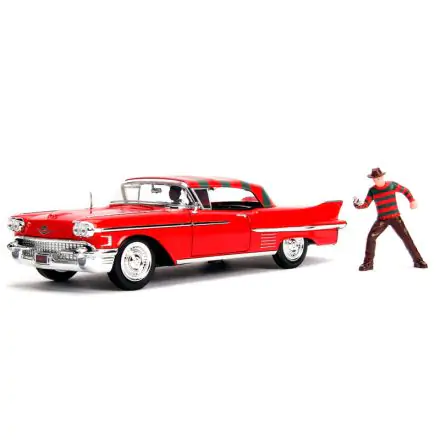 Rémálom az Elm utcában Cadillac Series 62 1958 fém autó és figura szett termékfotó
