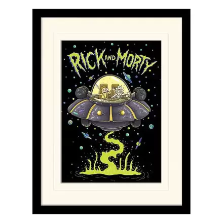 Rick and Morty Collector Print Ufo (white background) keretezett poszter termékfotója