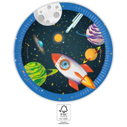 Rocket Space, Űr papírtányér 8 db-os 23 cm FSC termékfotó