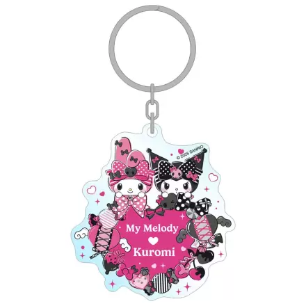 Sanrio Pink Black Party Series My Melody & Kuromi Akril kulcstartó 7 cm    termékfotó