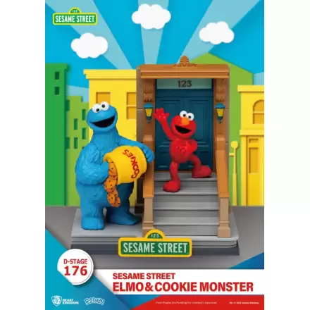 Sesame Street D-Stage Elmo & Cookie Monster PVC szobor figura 11 cm  termékfotó