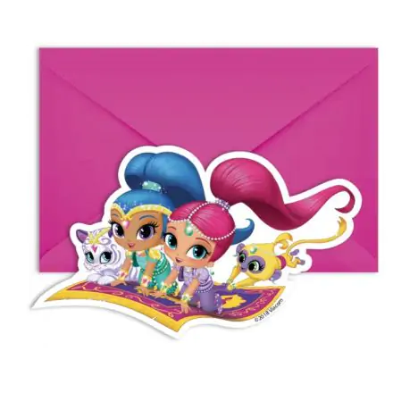 Shimmer és Shine Glitter, Party Meghívó 6 db-os termékfotó