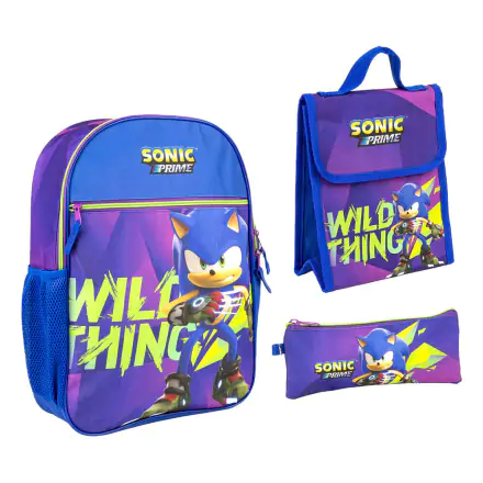 Sonic Prime tolltartó + uzsonnás doboz étkészlet + táska hátizsák 42cm termékfotója