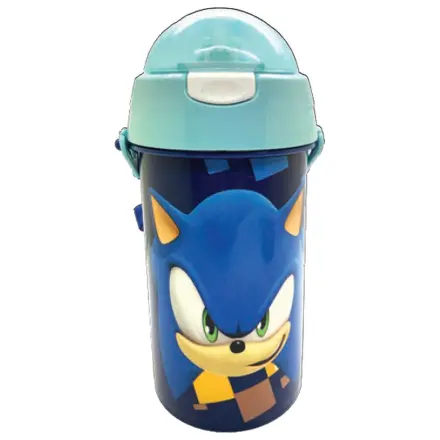Sonic Speed Blue műanyag szívószálas kulacs akasztóval 500 ml termékfotó