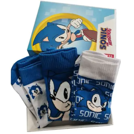 Sonic The Hedgehog 3db-os felnőtt zokni csomag termékfotója