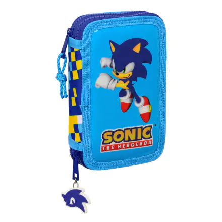 Speed Sonic The Hedgehog töltött dupla tolltartó 28db-os termékfotója
