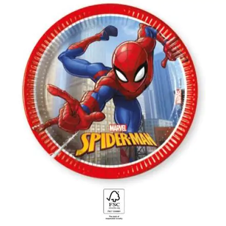 Spiderman Crime Fighter, Pókember papírtányér 8 db-os 20 cm FSC termékfotó