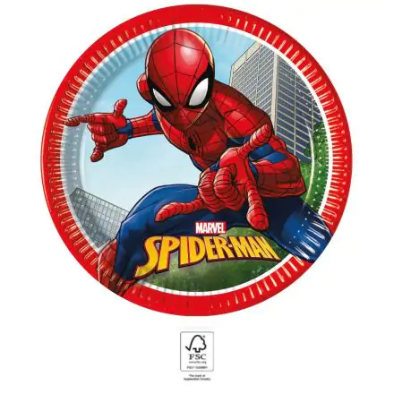 Spiderman Crime Fighter, Pókember papírtányér 8 db-os 23 cm FSC termékfotó