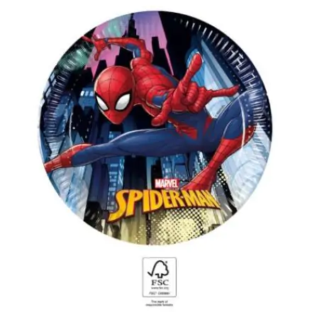 Spiderman Team Up, Pókember papírtányér 8 db-os 19,5 cm FSC termékfotó