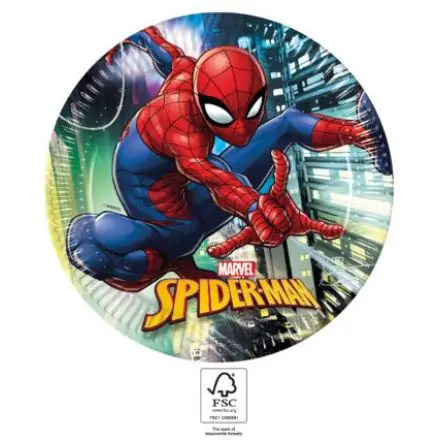 Spiderman Team Up, Pókember papírtányér 8 db-os 23 cm FSC termékfotó