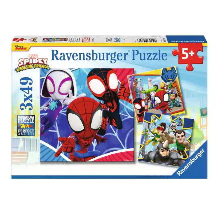Spidey and His Amazing Friends gyerek puzzle (3 x 49 darab) termékfotója