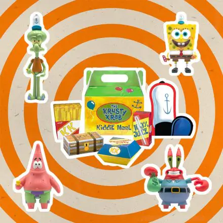 SpongeBob Squarepants ReAction Krusty Krab Meal NYCC 4 arabos akciófigura csomag 10 cm termékfotó