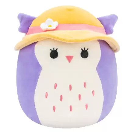 Squishmallows Purple Owl with Sun Hat Holly plüss figura 18 cm termékfotója