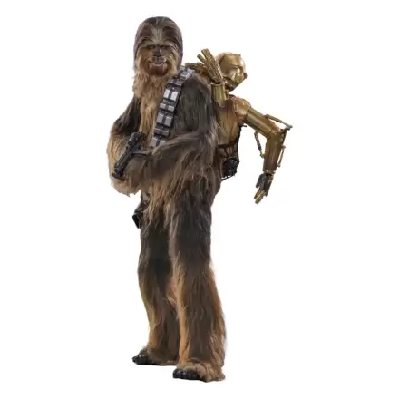 Star Wars Episode V Movie Masterpiece 1/6 Chewbacca with Disassembled C-3PO akciófigura 36 cm termékfotója