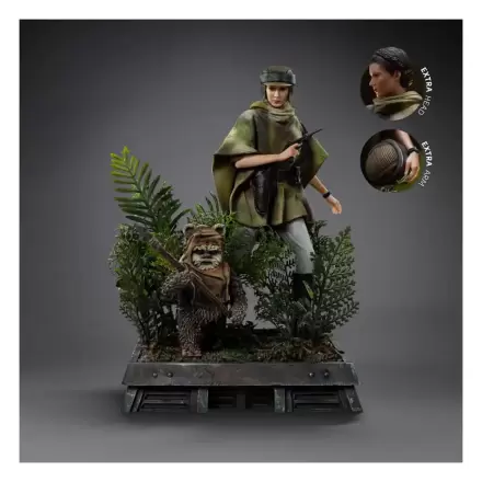 Star Wars Episode VI Art Scale 1/10 Leia and Wicket szobor figura 21 cm         termékfotó