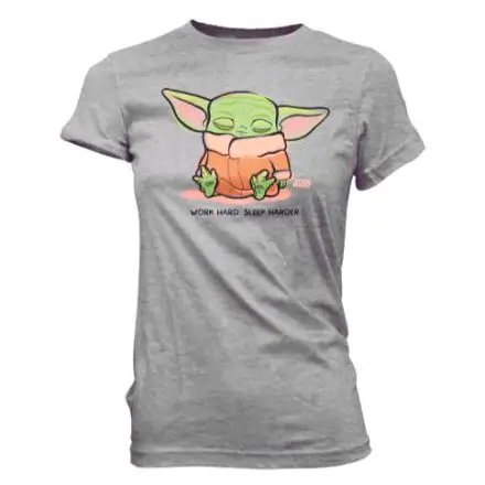 Star Wars Mandalorian Cute Yoda The Child Sleeping Grey női póló termékfotó