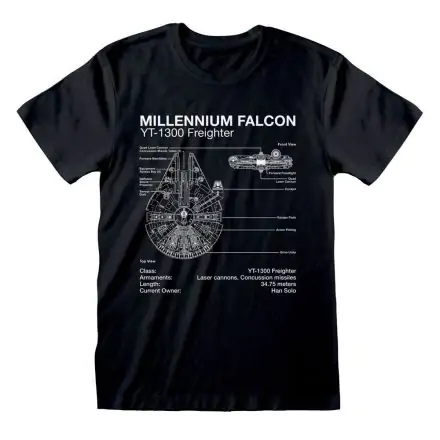 Star Wars póló Millenium Falcon Sketch termékfotó