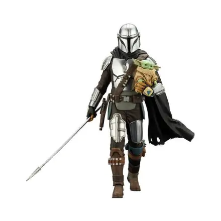 Star Wars The Mandalorian ARTFX 1/10 Mandalorian & Grogu with Beskar Staff szobor figura 18 cm termékfotó