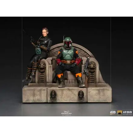 Star Wars The Mandalorian Deluxe Art Scale 1/10 Boba Fett & Fennec on Throne szobor figura 23 cm termékfotó