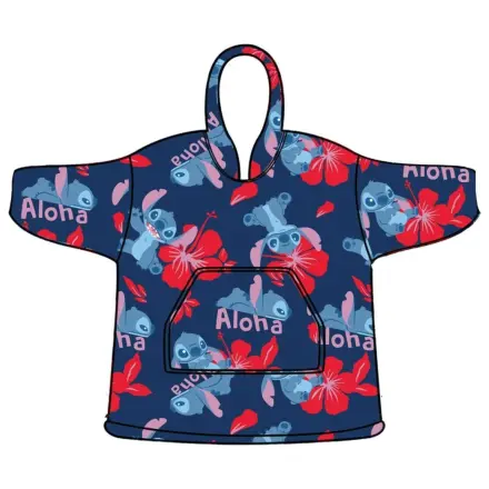 Stitch Aloha felnőtt belebújós plüss polár takaró, poncsó termékfotó