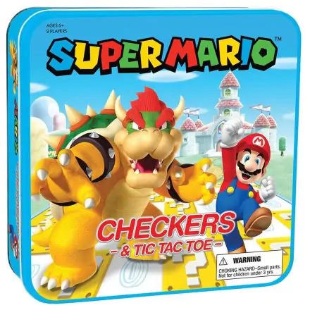 Super Mario Boardgame Checkers & Tic-Tac-Toe Mario vs. Bowser Collector's Game Angol nyelvű termékfotó