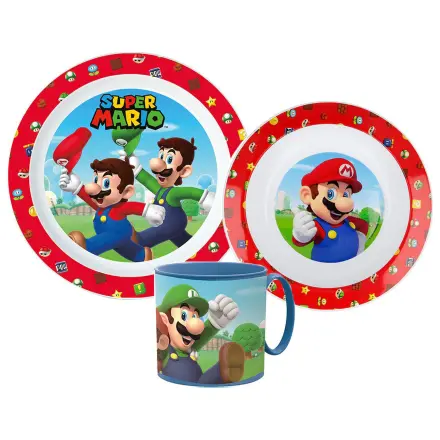 Super Mario Mushroom Kingdom étkészlet, micro műanyag szett bögrével 265 ml termékfotó