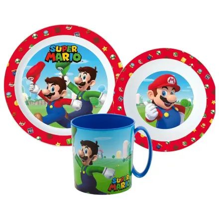 Super Mario Mushroom Kingdom étkészlet, micro műanyag szett bögrével 350 ml termékfotó