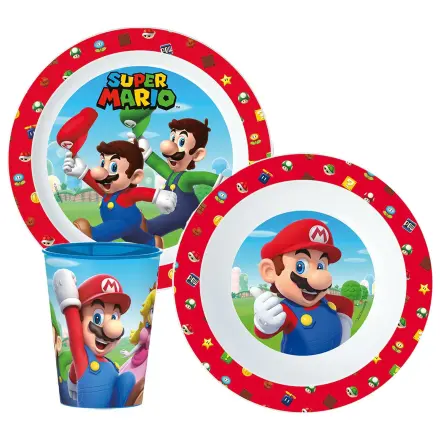 Super Mario Mushroom Kingdom étkészlet, micro műanyag szett, pohárral 260 ml termékfotó