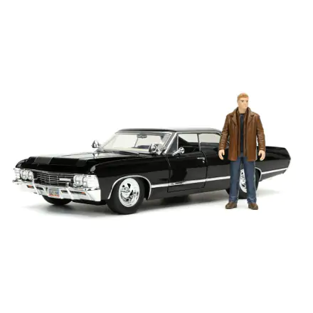 Supernatural Hollywood Rides Diecast Model 1/24 1967 Chevrolet Impala Sport Sedan és Dean Winchester figura termékfotó