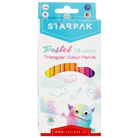 Szörnyecskék pasztel háromszögletű színes ceruza 24 db-os termékfotó